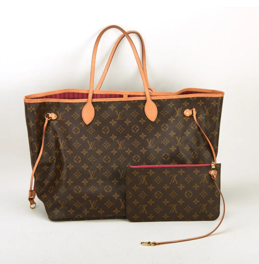 Preowned Louis Vuitton Neverfull GM Tote W/Pouch