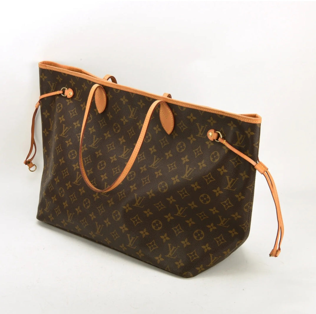Louis Vuitton Neverfull Monogram GM Tote Large Shopping Bag Pouch Clutch