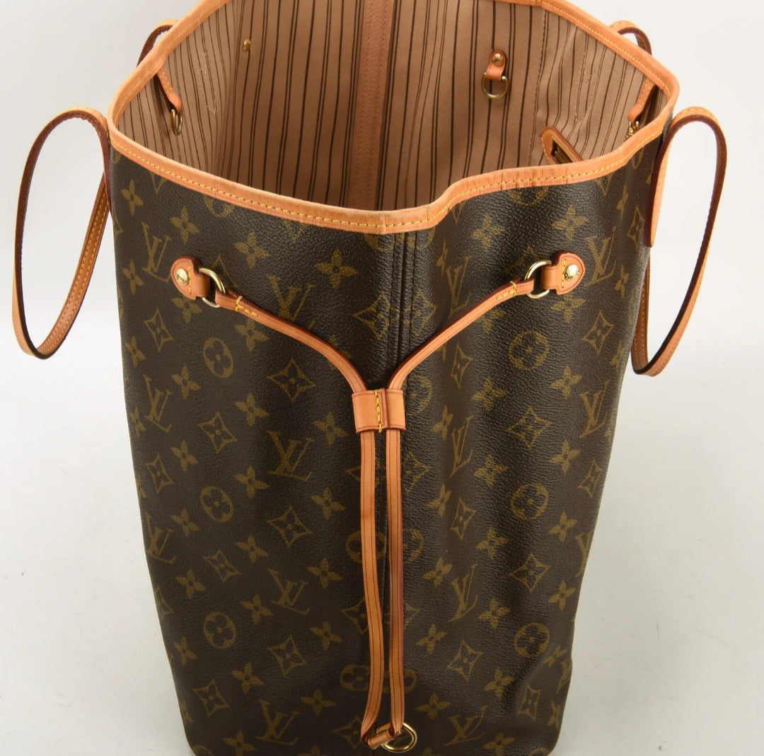 Louis Vuitton Neverfull Monogram GM Tote Large Shopping Bag Pouch Clut ABISCO LUXURY DESIGNERS